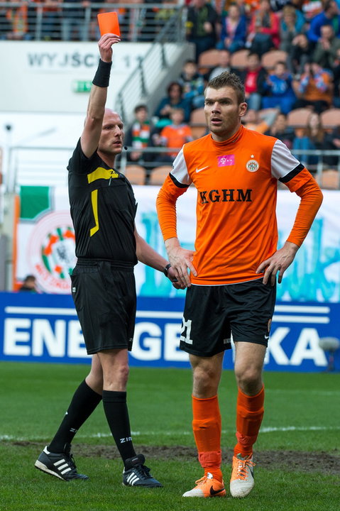 PIŁKARSKA EKSTRAKLASA ZAGŁĘBIE LUBIN KONTRA LEGIA (Jarosław Rynkiewicz Bartosz Rymaniak)