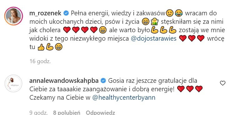 Anna Lewandowska odpowiedziała na post Małgorzaty Rozenek-Majdan