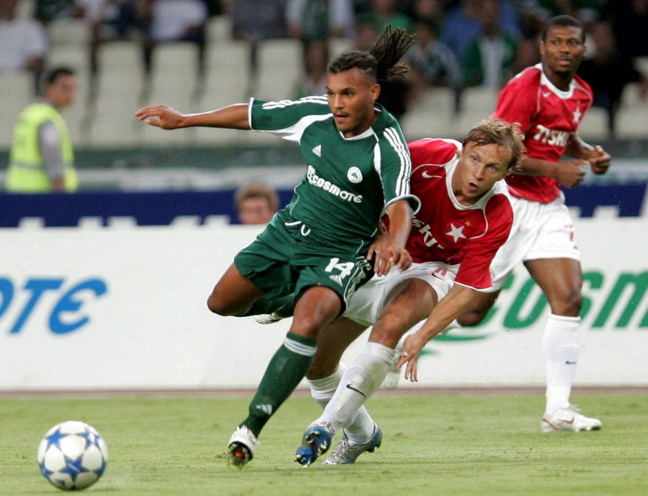 Kadr z meczu Panathinaikos - Wisła