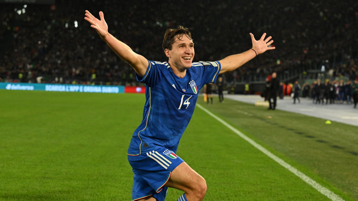 Federico Chiesa podczas meczu Włochy - Macedonia Północna