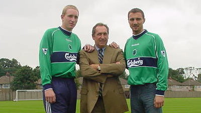 Chris Kirkland, Gerard Houlier i Jerzy Dudek w 2001 r.