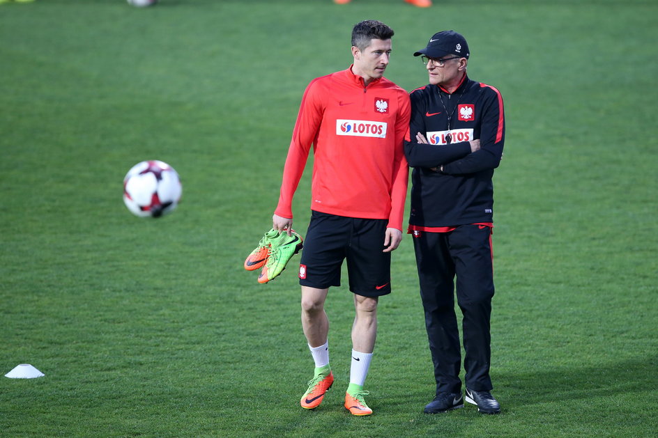 Robert Lewandowski i Adam Nawałka