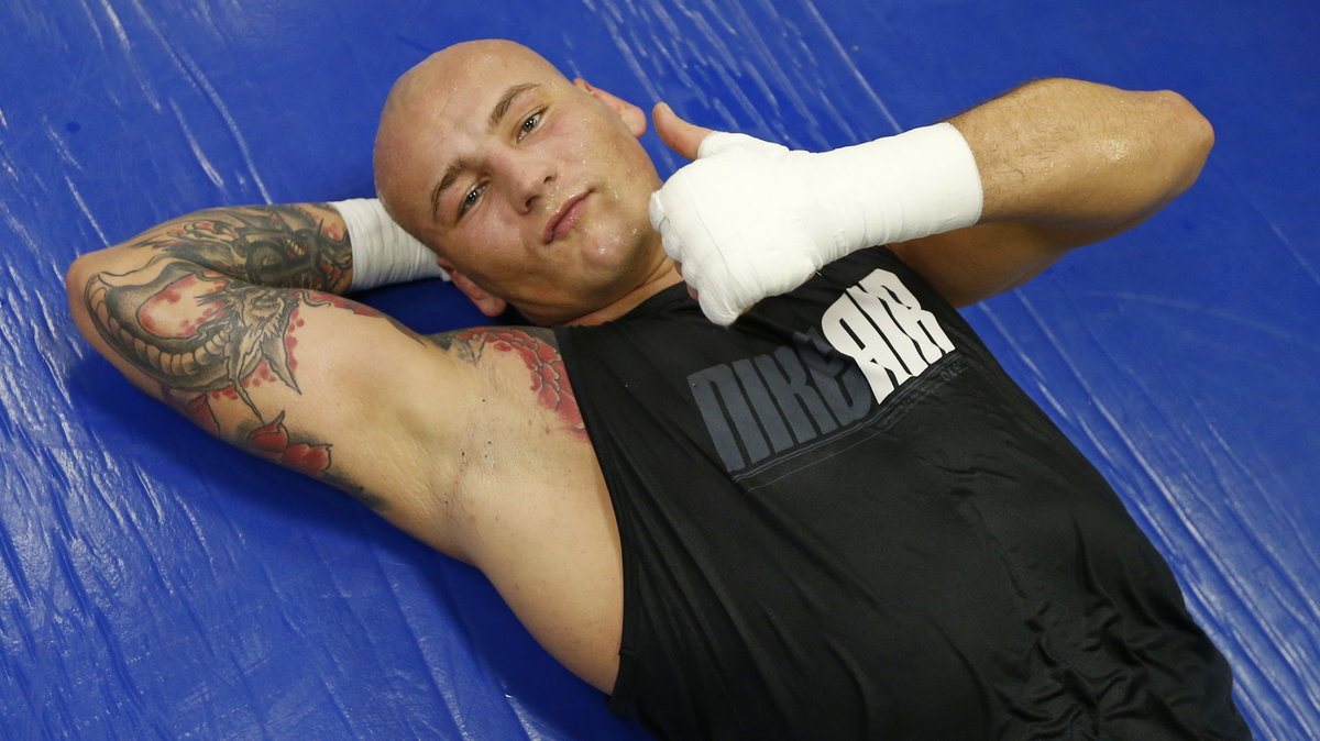 Artur Szpilka podczas treningu w Chicago