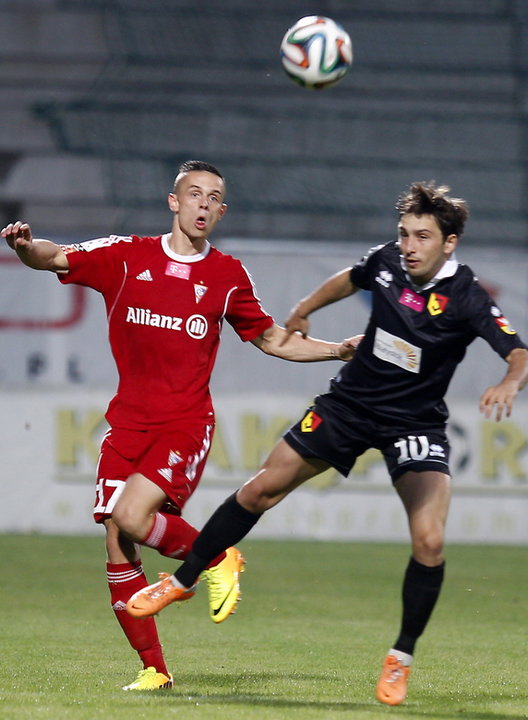 PIŁKA NOŻNA LIGA POLSKA GÓRNIK ZABRZE JAGIELLONIA BIAŁYSTOK (Dominik Sadzawicki Nika Dzalamidze)