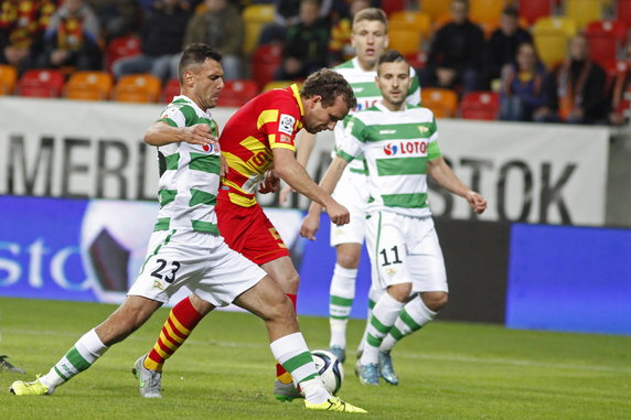 PIŁKA NOŻNA LIGA POLSKA JAGIELLONIA BIAŁYSTOK LECHIA GDAŃSK (Konstantin Vassiljev Grzegorz Wojtkowiak )