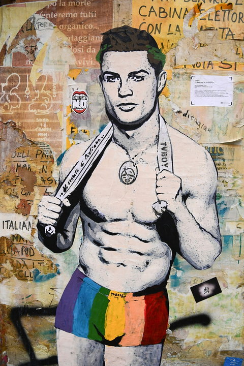 Mural przedstawiający Cristiano Ronaldo