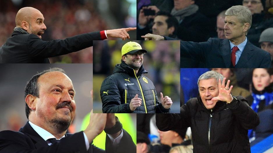 Guardiola, Wenger, Benitez, Klopp, Mourinho