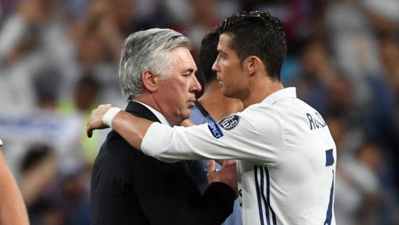 Carlo Ancelotti i Cristiano Ronaldo w czasie wspólnej pracy w Realu Madryt