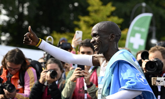 Eliud Kipchoge krótko po pobiciu rekordu świata