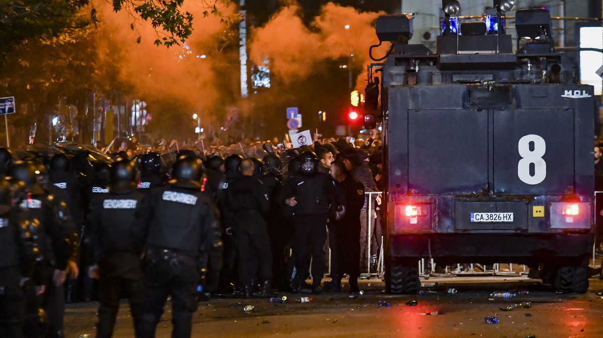 Protesty kibiców podczas meczu Bułgaria - Węgry