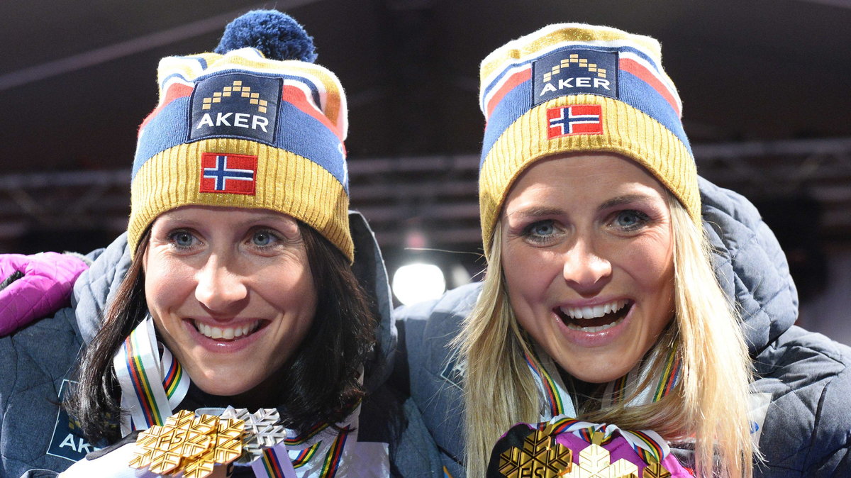 Marit Bjoergen i Therese Johaug