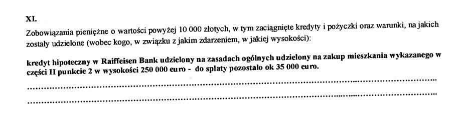 Oświadczenie majątkowe Sławomira Nitrasa z listopada 2023 r.