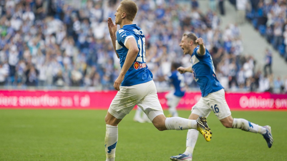 Lech - Wisła 1:0/ Radość i gol Teodorczyka