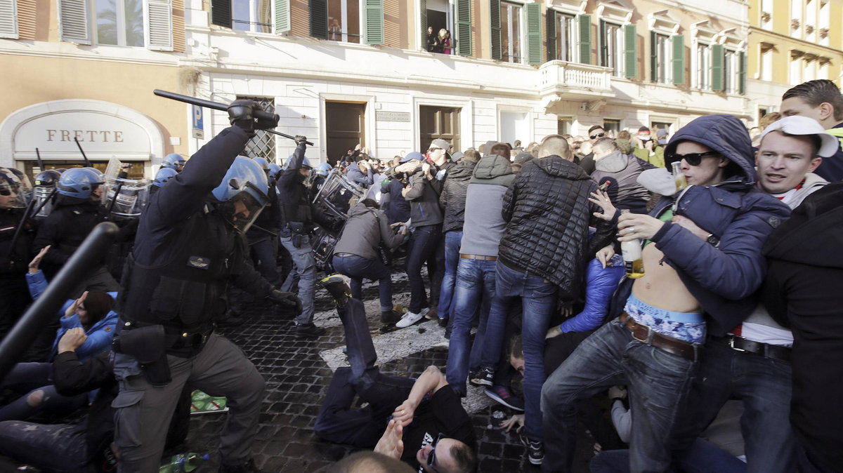 Walki kiboli Feyenoordu z policją w Rzymie