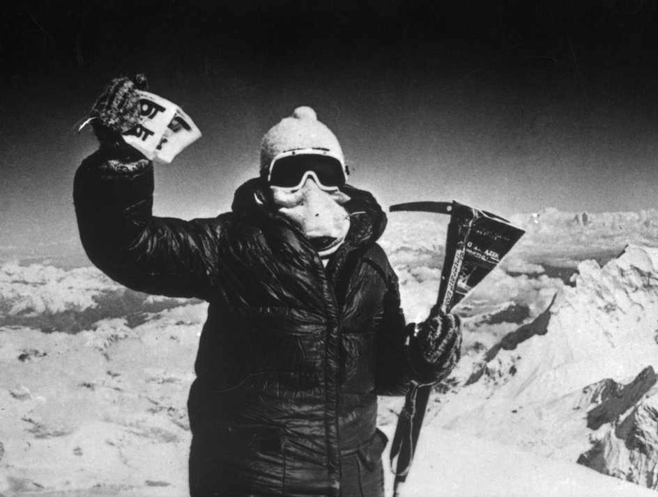 Wanda Rutkiewicz na szczycie Mount Everest