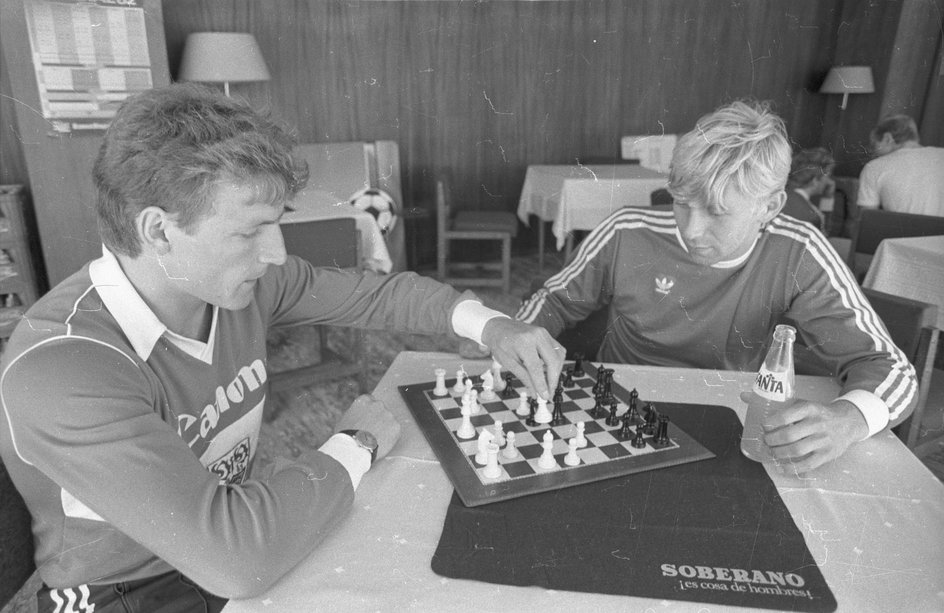 Andrzej Iwan i Piotr Skrobowski podczas mistrzostw świata w 1982 roku.