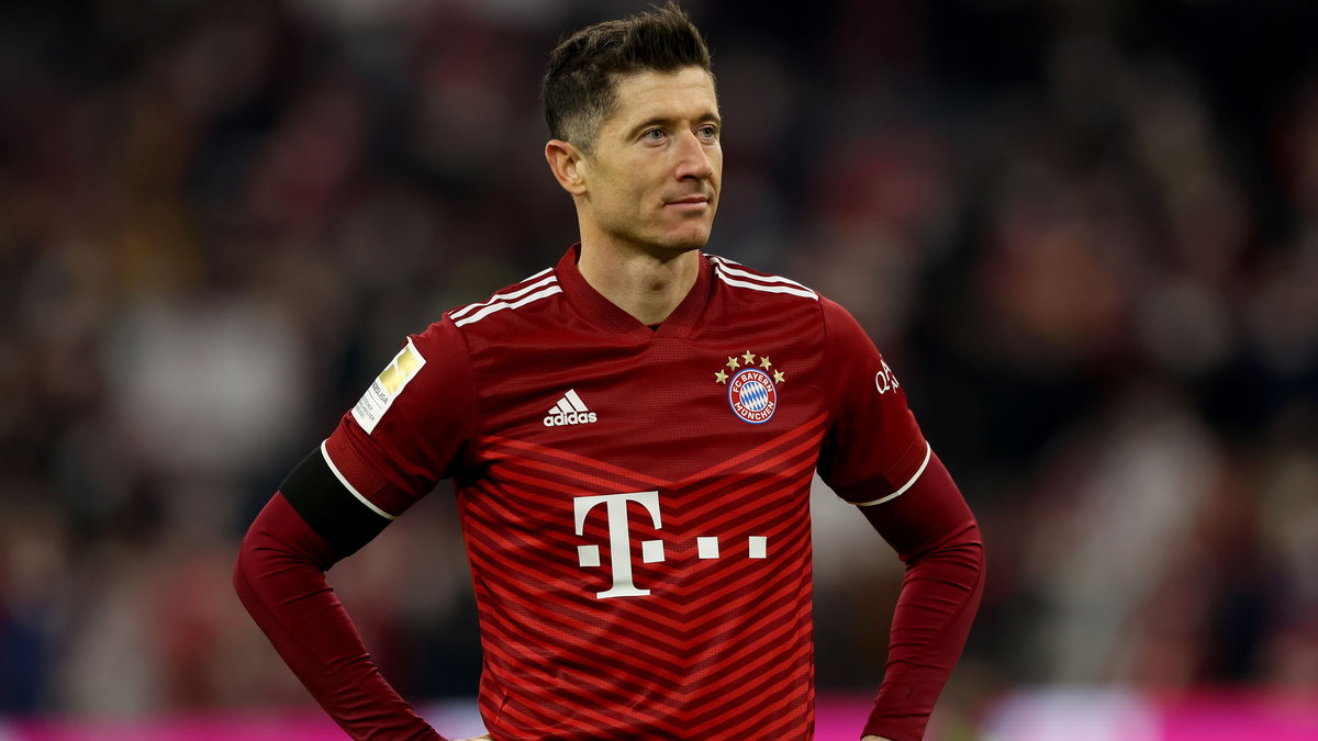 Lewandowski w trakcie meczu Bayern — Union Berlin 19 marca 2022 r.