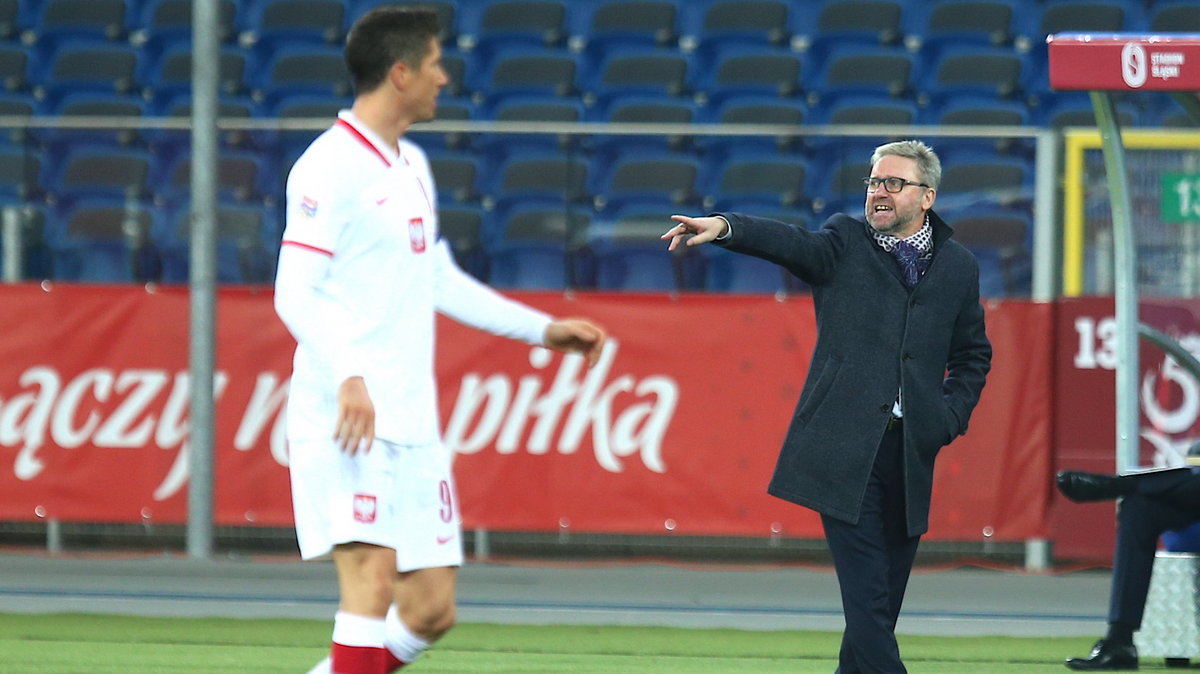 Robert Lewandowski i Jerzy Brzęczek