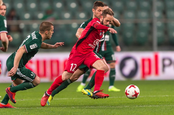 PIŁKA NOŻNA EKSTRAKLASA ŚLĄSK WROCŁAW - PIAST GLIWICE (Aleksandar Kovacevic i Sasa Zivec)