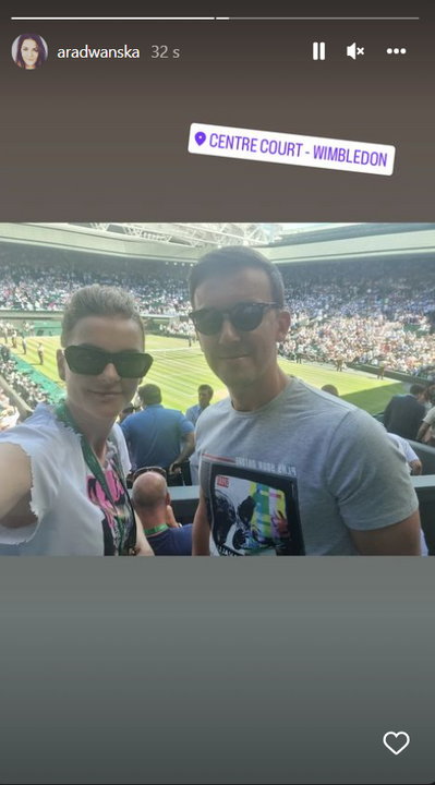 Agnieszka Radwańska i jej mąż Dawid Celt na finale Wimbledonu