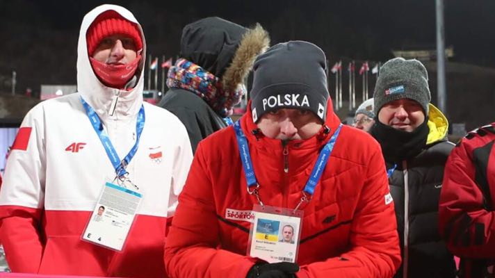 Grupa polskich dziennikarzy, w tym nasi wysłannicy z Onetu i "Przeglądu Sportowego"