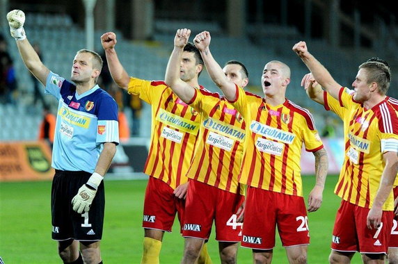 Korona Kielce - radość piłkarzy