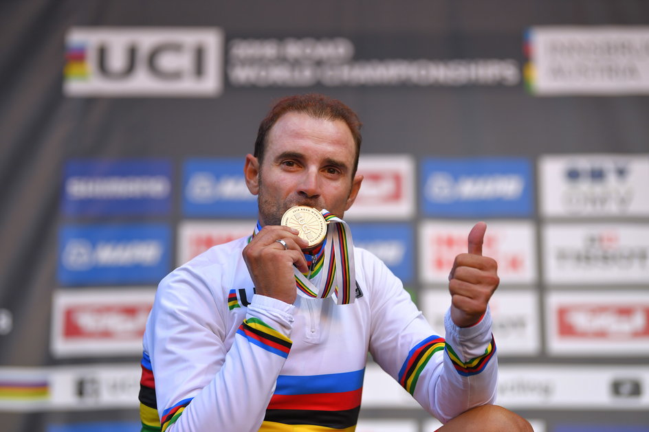Alejandro Valverde ze złotem MŚ 2018