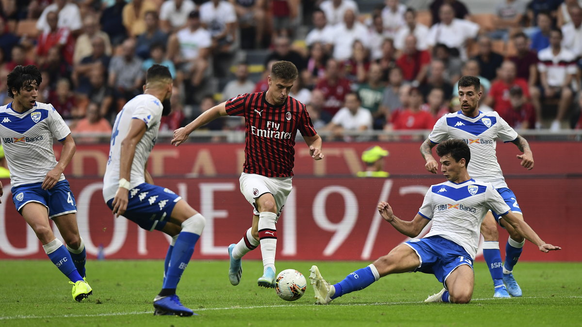 Krzysztof Piątek (AC Milan), Jhon Chancellor i Andrea Cistana (Brescia)