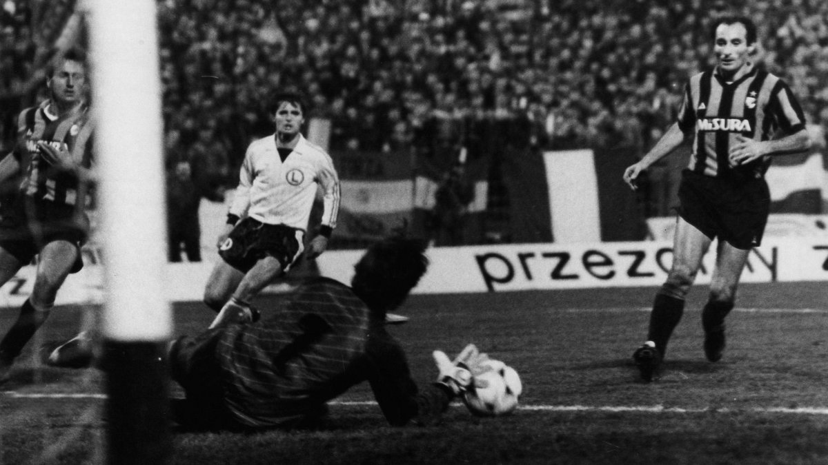 Legia Warszawa - Inter Mediolan w meczu Pucharu UEFA, 1986  rok.