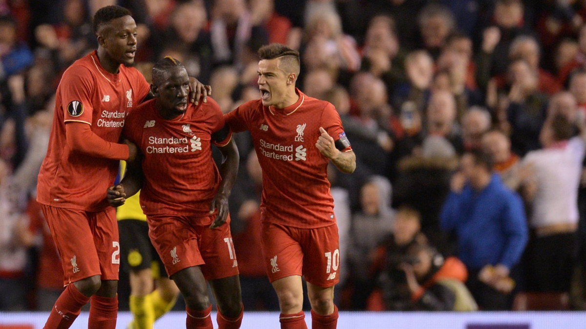 Od lewej: Divock Origi, Mamadou Sakho i Philippe Coutinho