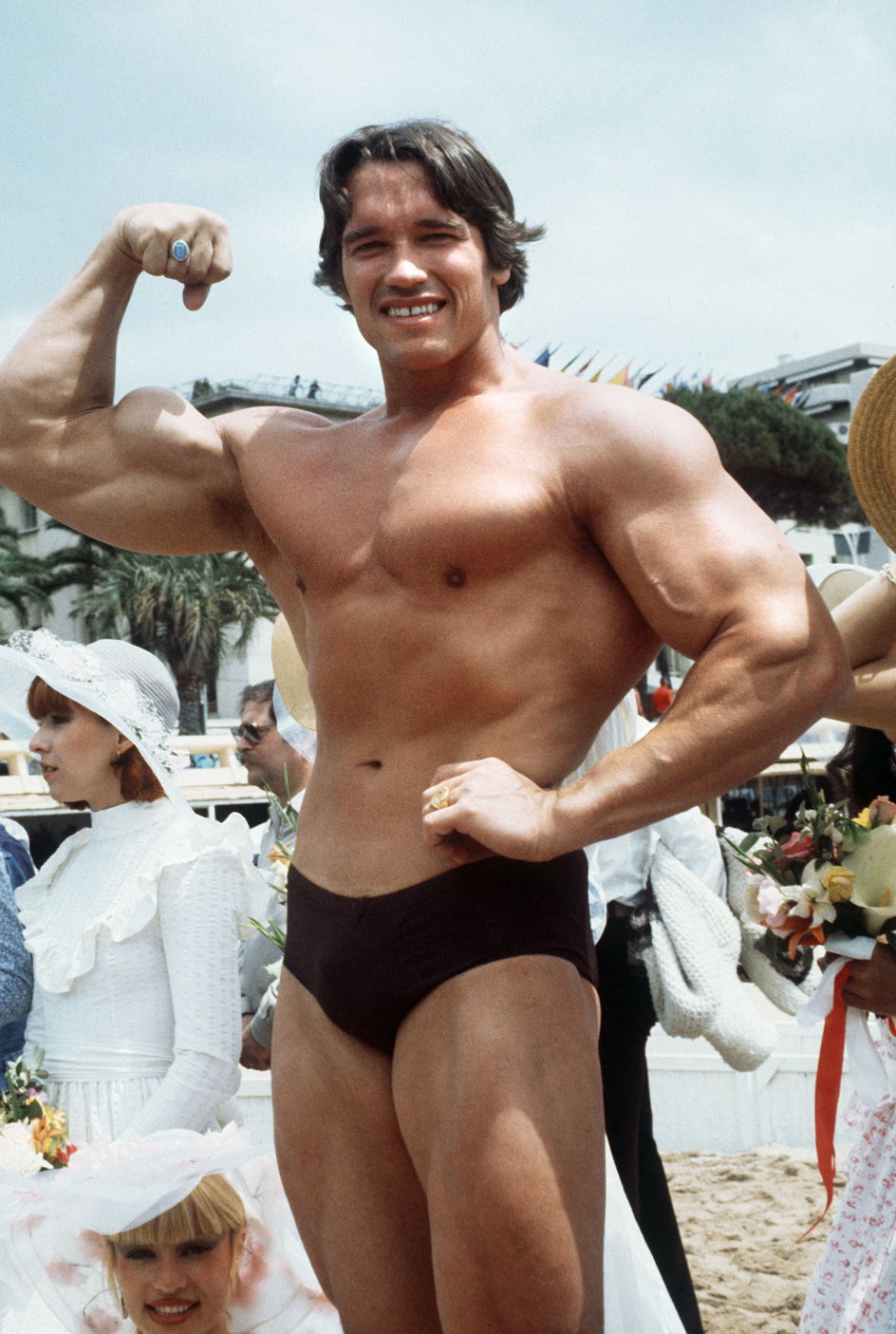 Arnold Schwarzenegger na Międzynarodowym Festiwalu Filmowym w Cannes (1977)