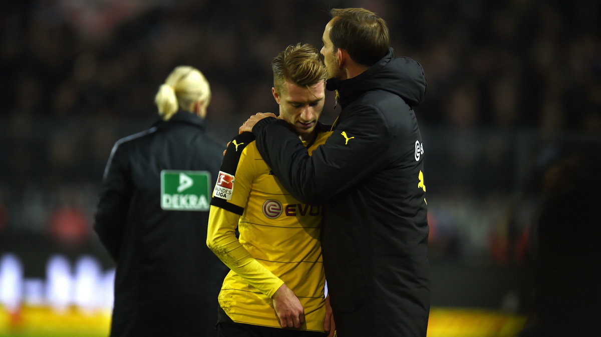 Marco Reus (L) i Thomas Tuchel