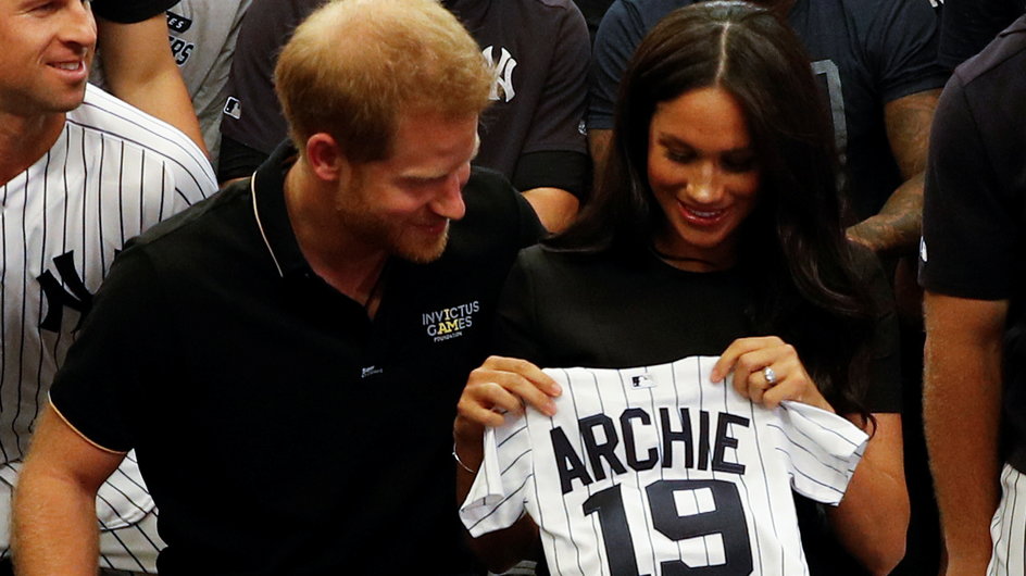 Księżna Meghan i książę Harry na meczu baseballa