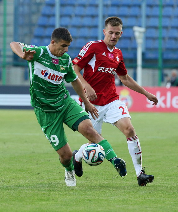 PIŁKA NOŻNA LIGA POLSKA WISŁA KRAKÓW LECHIA GDAŃSK (Piotr Grzelczak Łukasz Burliga)