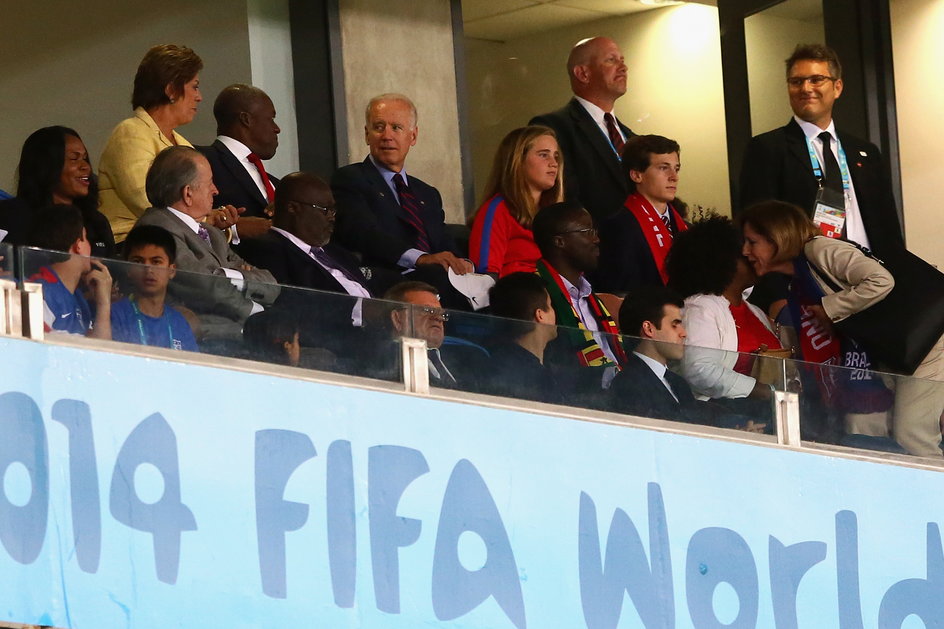 Joe Biden na meczu Gana — USA podczas mistrzostw świata 2014 w Brazylii