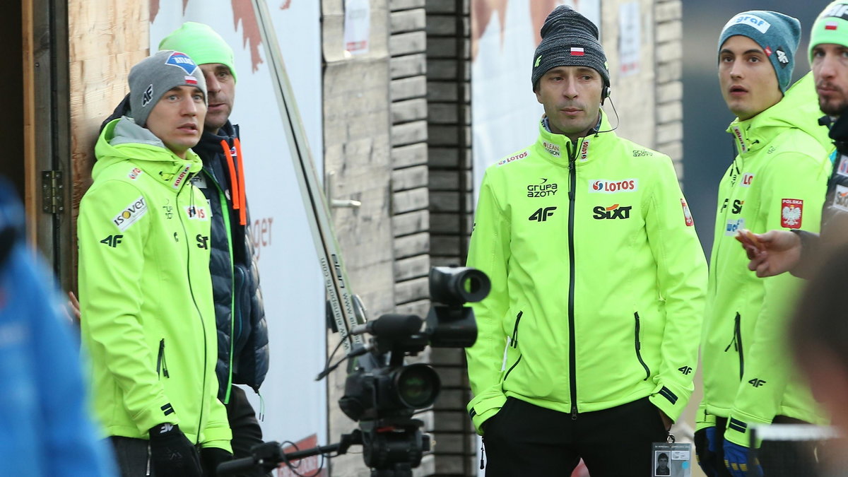 Od lewej: Kamil Stoch, Robert Mateja, Łukasz Kruczek i Maciej Kot, fot. Tomasz Markowski/Przegląd Sportowy