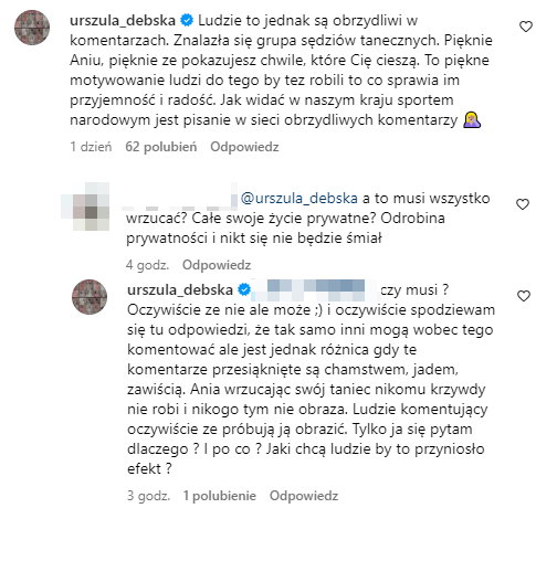 Urszula Dębska o zachowaniu internautów pod postem Lewandowskiej