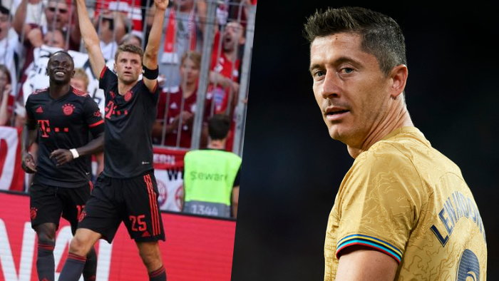 Robert Lewandowski i piłkarze Bayernu