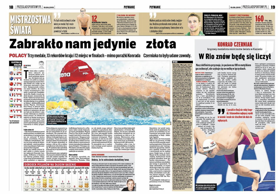 „Przegląd Sportowy” z 10 sierpnia 2015 r.