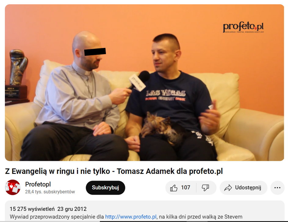 Tomasz Adamek w wywiadzie dla Profeto