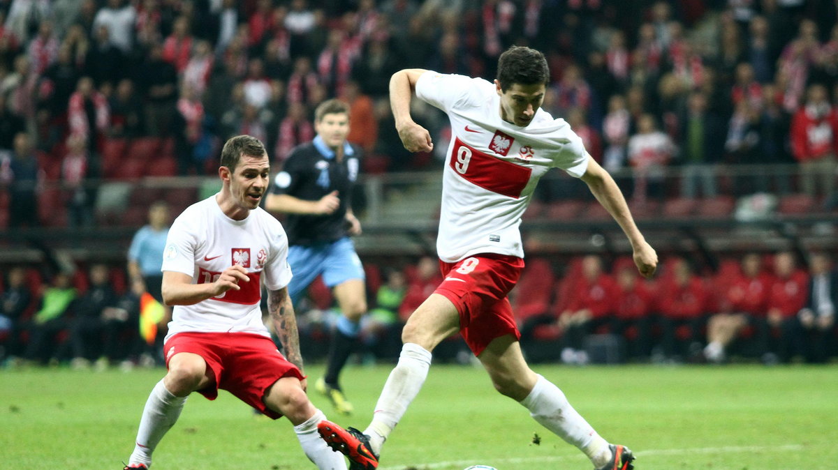 Ludovic Obraniak i Robert Lewandowski na Stadionie Narodowym