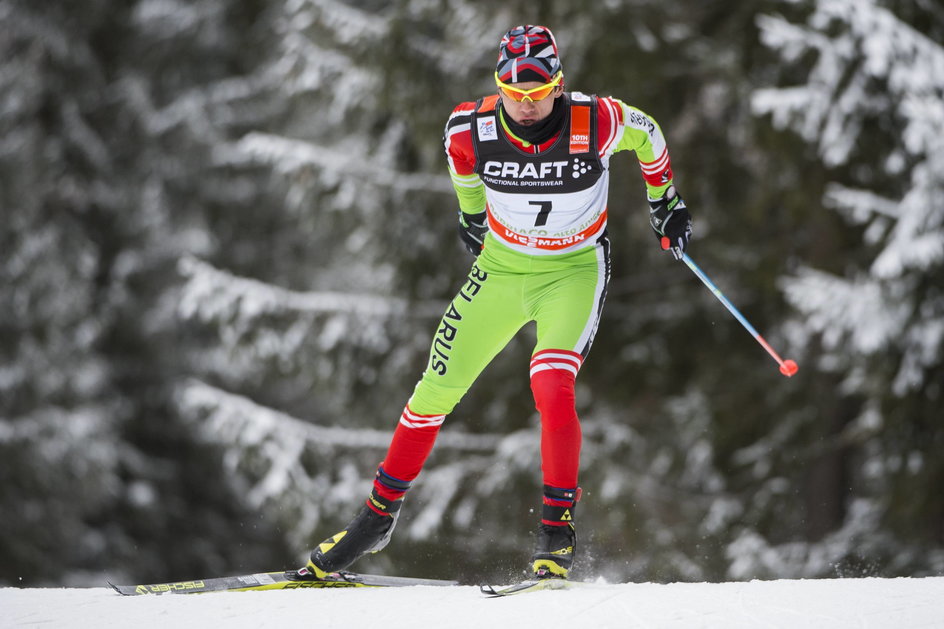 Siarhiej Dalidowicz podczas zawodów w Toblach w 2016 r.