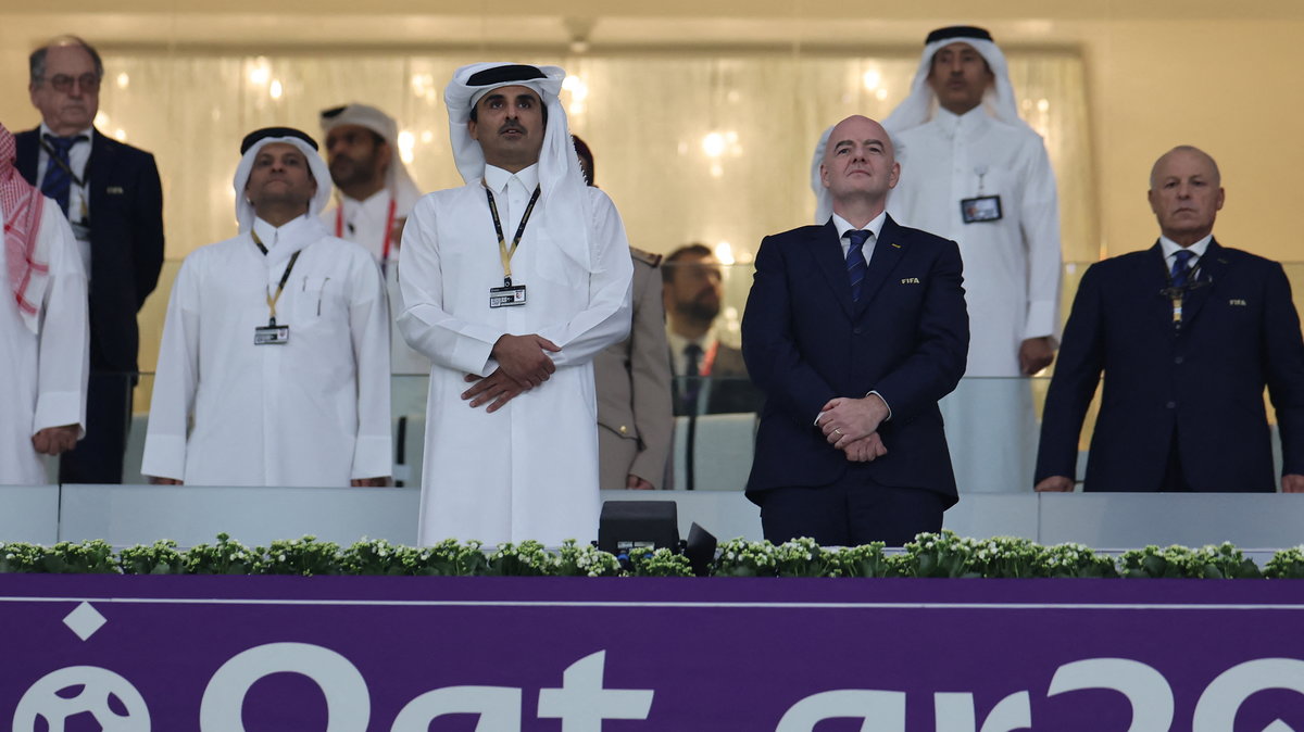 Oficjele podczas otwarcia mundialu w Katarze