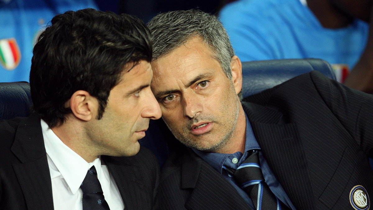 Luis Figo i Jose Mourinho