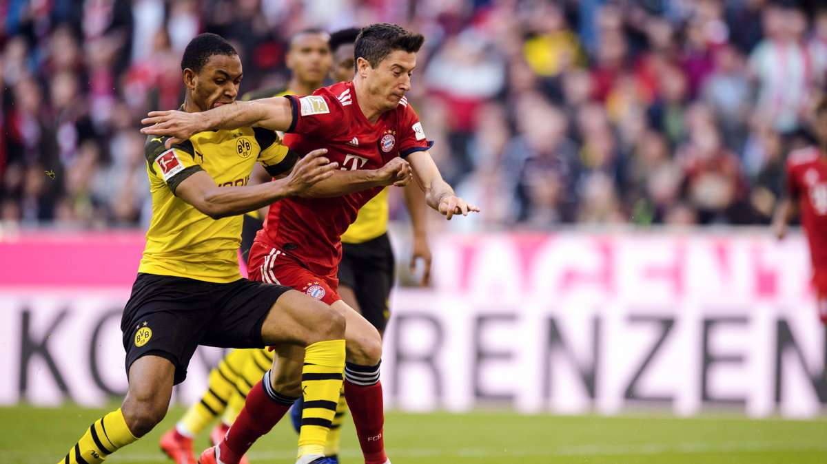 Robert Lewandowski w meczu z Borussią Dortmund