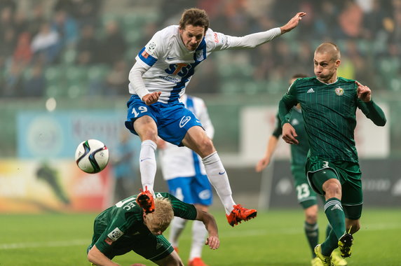 PIŁKA NOŻNA EKSTRAKLASA ŚLĄSK WROCŁAW LECH POZNAŃ (Mariusz Pawelec Kasper Hamalainen Piotr Celeban )