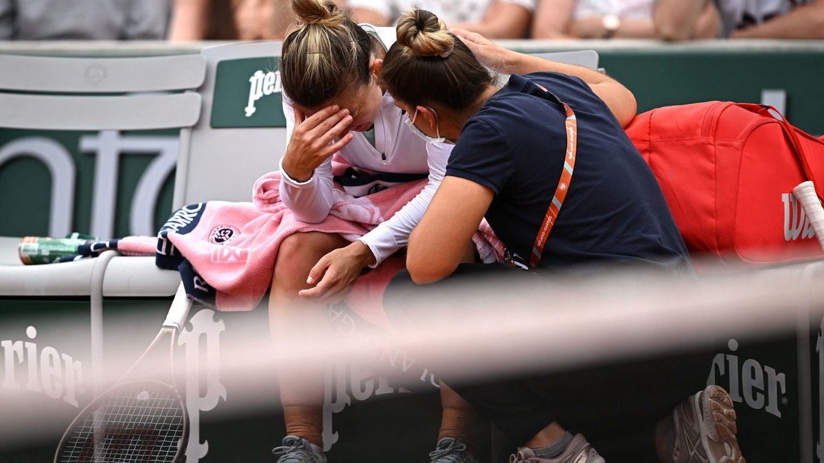 Simona Halep w trakcie meczu z Qinwen Zheng