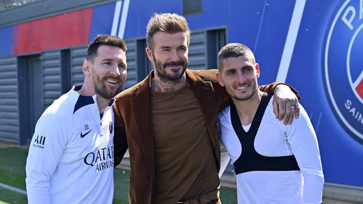 Lionel Messi, David Beckham i Marco Verratti