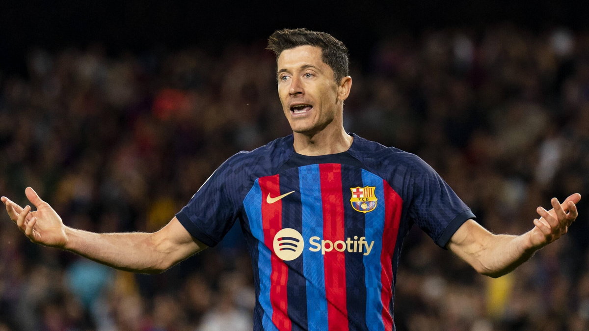 Robert Lewandowski w meczu Barcelona - Osasuna