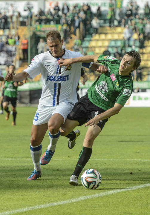 PIŁKA EKSTRAKLASA GÓRNIK ŁĘCZNA ZAWISZA BYDGOSZCZ (Paweł Strąk i Fedor Cernych )